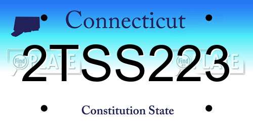 2TSS223 Connecticut License Plate
