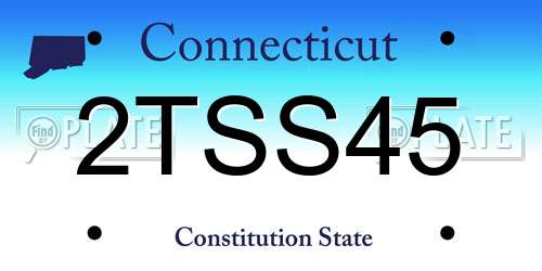 2TSS45 Connecticut License Plate