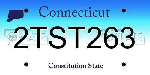 2TST263 Connecticut License Plate