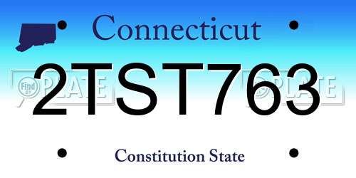 2TST763 Connecticut License Plate