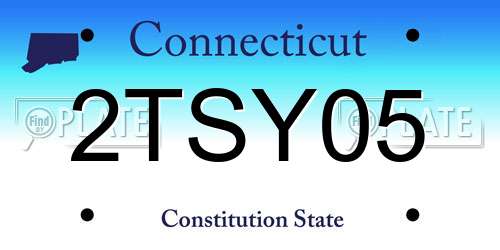 2TSY05 Connecticut License Plate