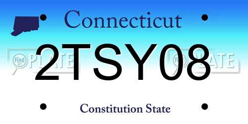 2TSY08 Connecticut License Plate