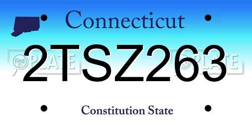 2TSZ263 Connecticut License Plate