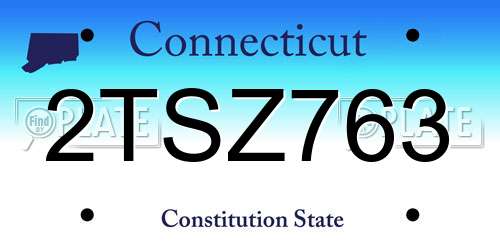 2TSZ763 Connecticut License Plate