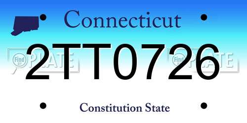 2TT0726 Connecticut License Plate