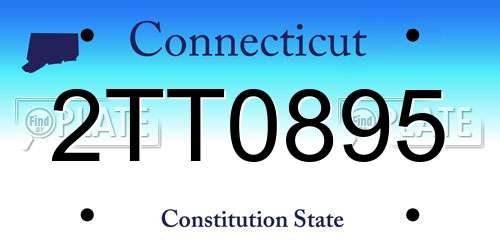 2TT0895 Connecticut License Plate