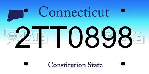 2TT0898 Connecticut License Plate