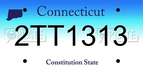 2TT1313 Connecticut License Plate