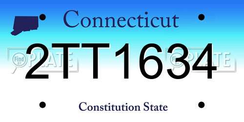 2TT1634 Connecticut License Plate