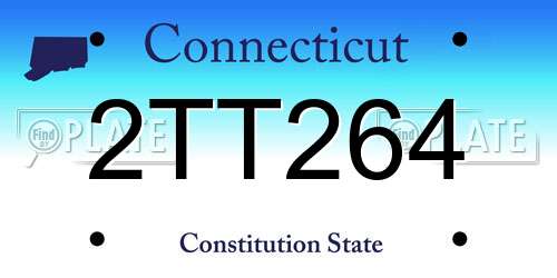2TT264 Connecticut License Plate