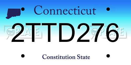 2TTD276 Connecticut License Plate