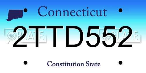 2TTD552 Connecticut License Plate
