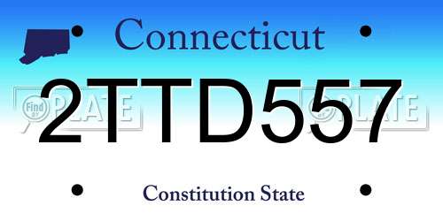 2TTD557 Connecticut License Plate