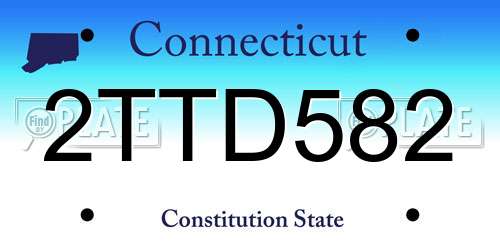 2TTD582 Connecticut License Plate
