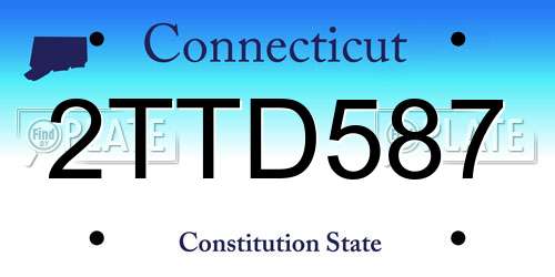 2TTD587 Connecticut License Plate