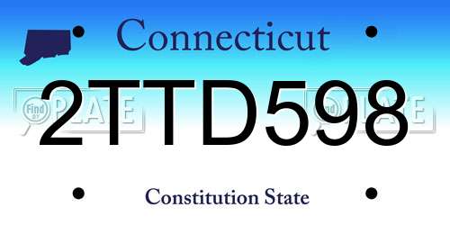 2TTD598 Connecticut License Plate