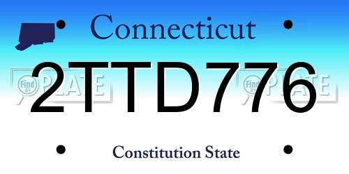 2TTD776 Connecticut License Plate