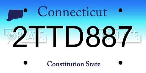 2TTD887 Connecticut License Plate