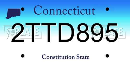 2TTD895 Connecticut License Plate