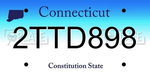 2TTD898 Connecticut License Plate