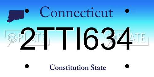 2TTI634 Connecticut License Plate
