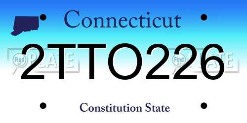 2TTO226 Connecticut License Plate