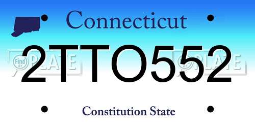 2TTO552 Connecticut License Plate