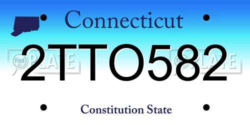2TTO582 Connecticut License Plate
