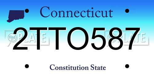 2TTO587 Connecticut License Plate