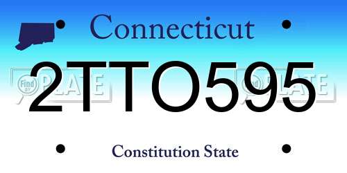 2TTO595 Connecticut License Plate