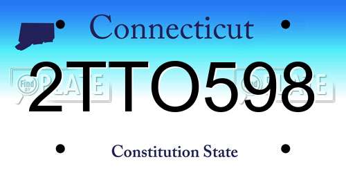 2TTO598 Connecticut License Plate