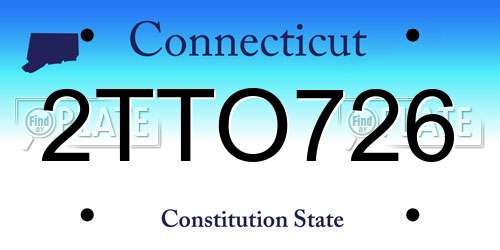 2TTO726 Connecticut License Plate