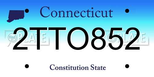 2TTO852 Connecticut License Plate