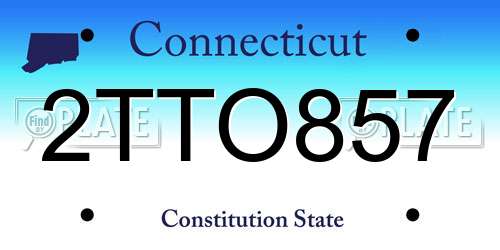2TTO857 Connecticut License Plate