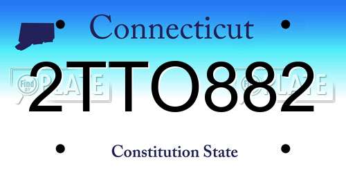 2TTO882 Connecticut License Plate