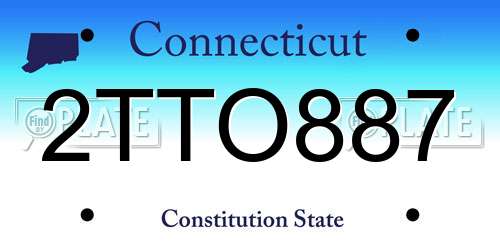 2TTO887 Connecticut License Plate