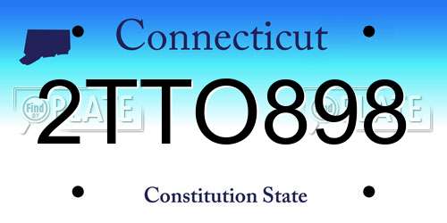 2TTO898 Connecticut License Plate