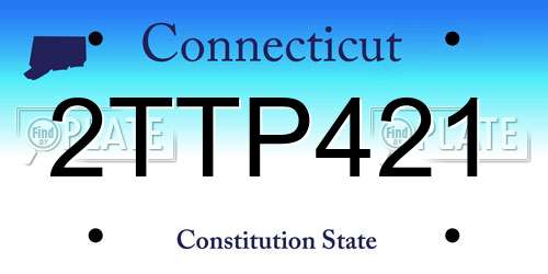 2TTP421 Connecticut License Plate