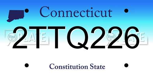 2TTQ226 Connecticut License Plate