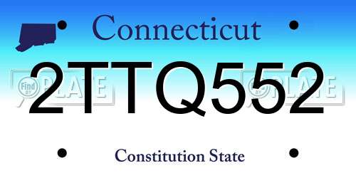 2TTQ552 Connecticut License Plate