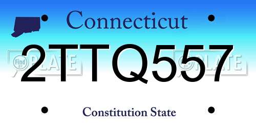 2TTQ557 Connecticut License Plate