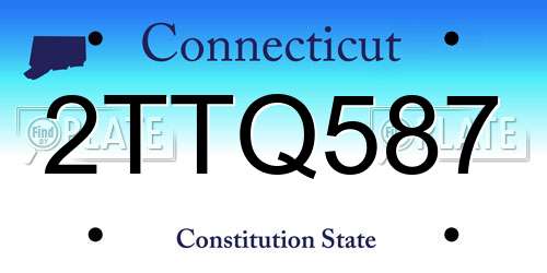 2TTQ587 Connecticut License Plate
