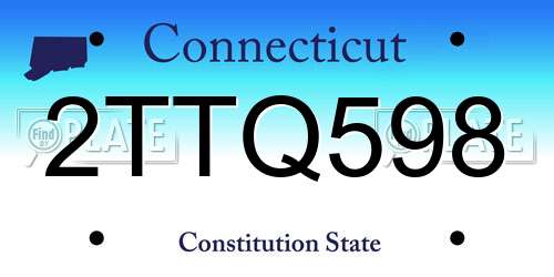 2TTQ598 Connecticut License Plate