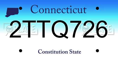 2TTQ726 Connecticut License Plate