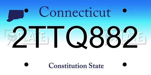 2TTQ882 Connecticut License Plate
