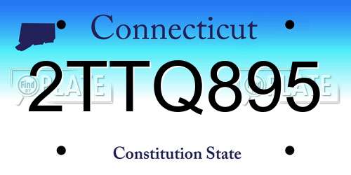 2TTQ895 Connecticut License Plate