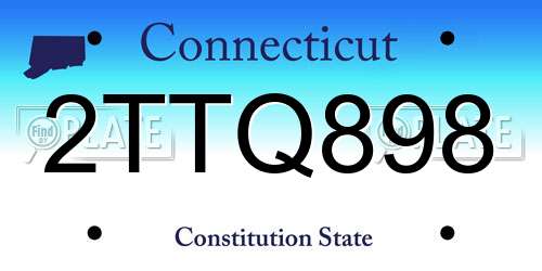 2TTQ898 Connecticut License Plate