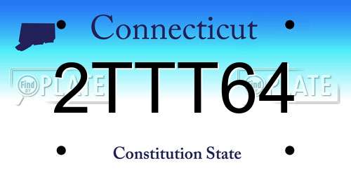 2TTT64 Connecticut License Plate
