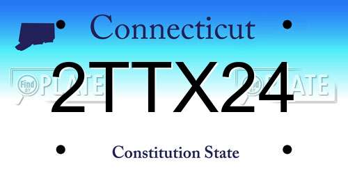 2TTX24 Connecticut License Plate