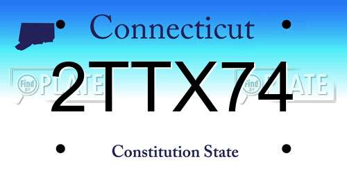 2TTX74 Connecticut License Plate